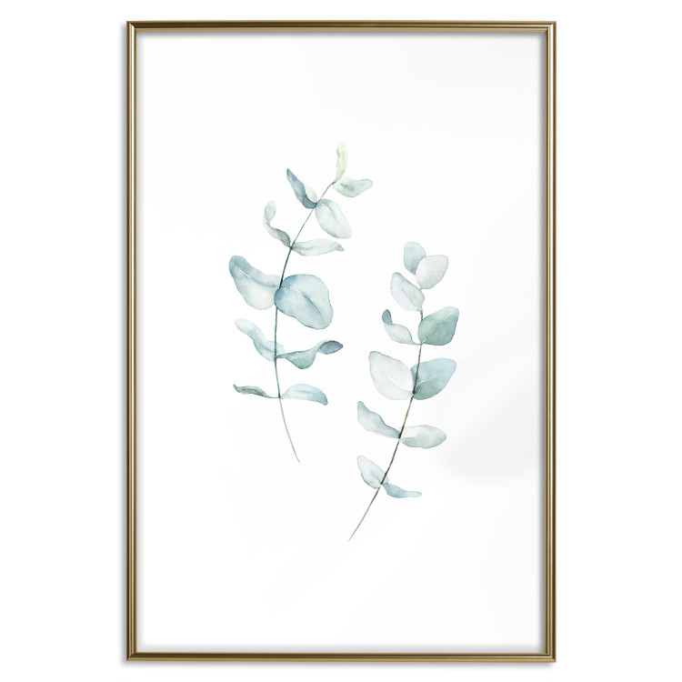 Wall Poster Lightness - a minimalist composition with green leaves on a white background 136051 additionalImage 10