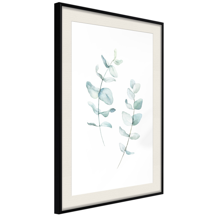 Wall Poster Lightness - a minimalist composition with green leaves on a white background 136051 additionalImage 24