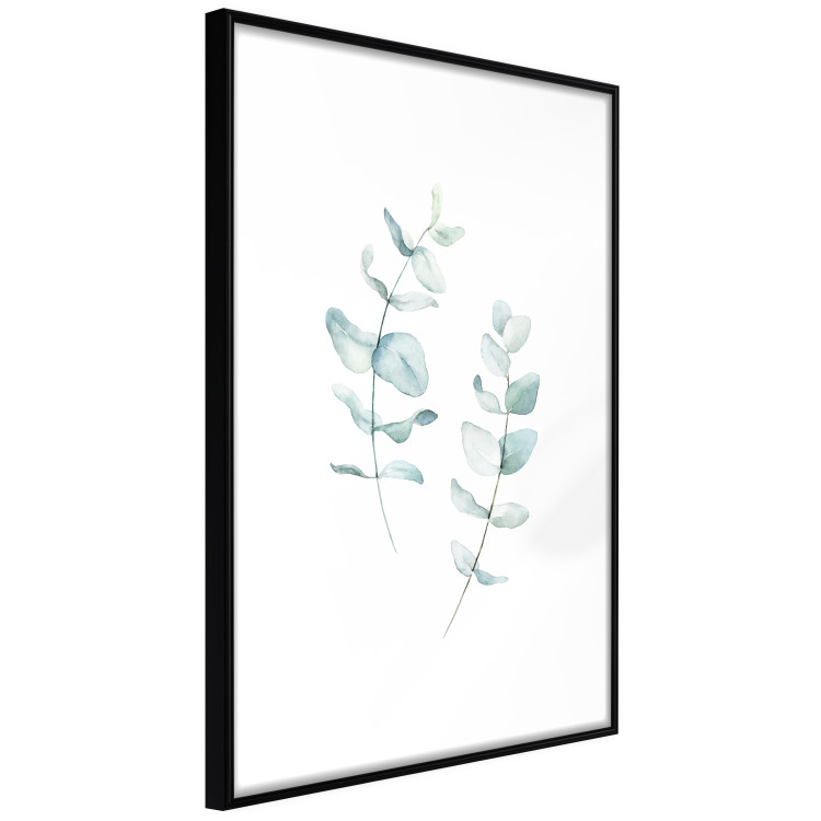 Wall Poster Lightness - a minimalist composition with green leaves on a white background 136051 additionalImage 26