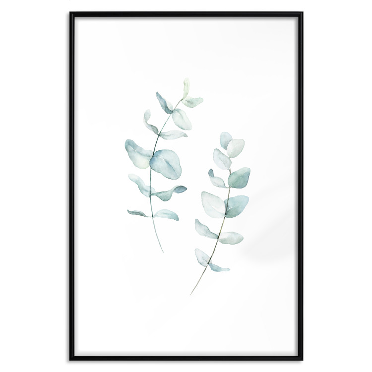 Wall Poster Lightness - a minimalist composition with green leaves on a white background 136051 additionalImage 6