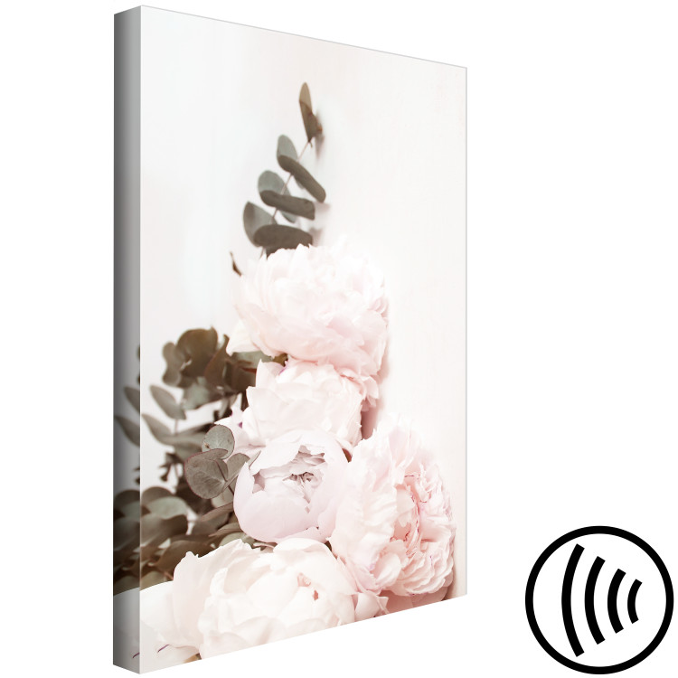 Canvas Print Vanilla Peonies (1-piece) Vertical - flowers in shabby chic motif 136451 additionalImage 6