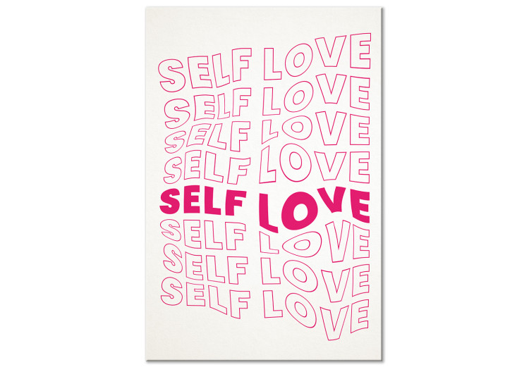 Canvas Print Love Mantra (1-piece) Vertical - repeated love text 138851