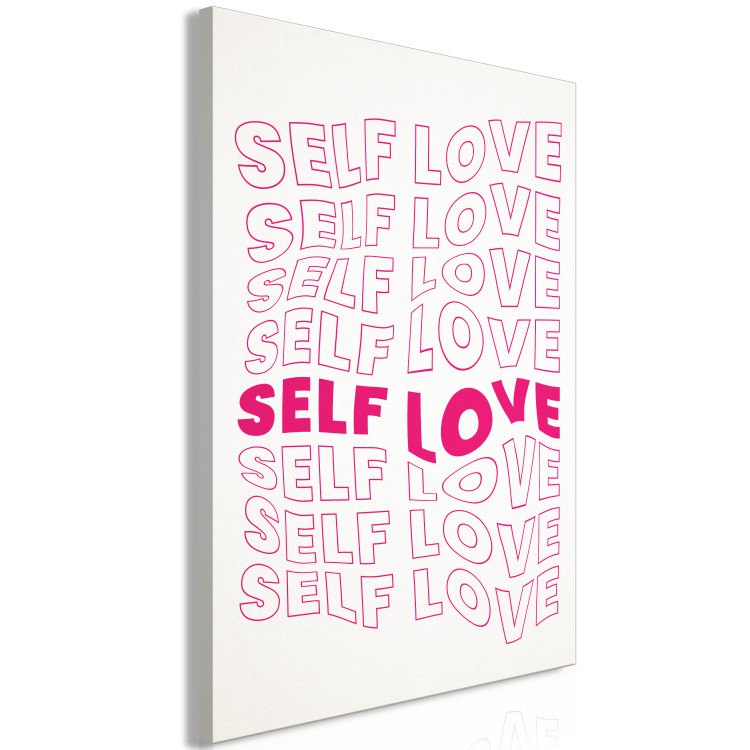 Canvas Print Love Mantra (1-piece) Vertical - repeated love text 138851 additionalImage 2