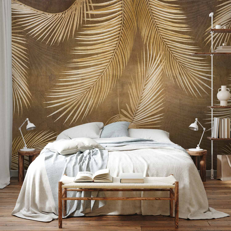 Wall Mural Face of golden Palm - A composition depicting a tropical theme 142251 additionalImage 2