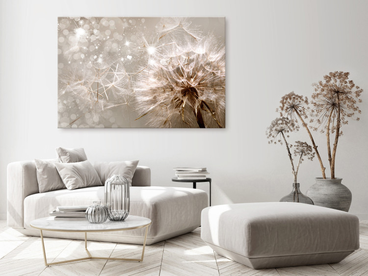 Canvas In the Glow of Dandelion (1-piece) - flower seeds carried by the wind 144051 additionalImage 3