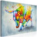 Canvas Multicolored Bull (1-piece) - colorful fantasy with an animal motif 144751 additionalThumb 2