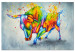 Canvas Multicolored Bull (1-piece) - colorful fantasy with an animal motif 144751