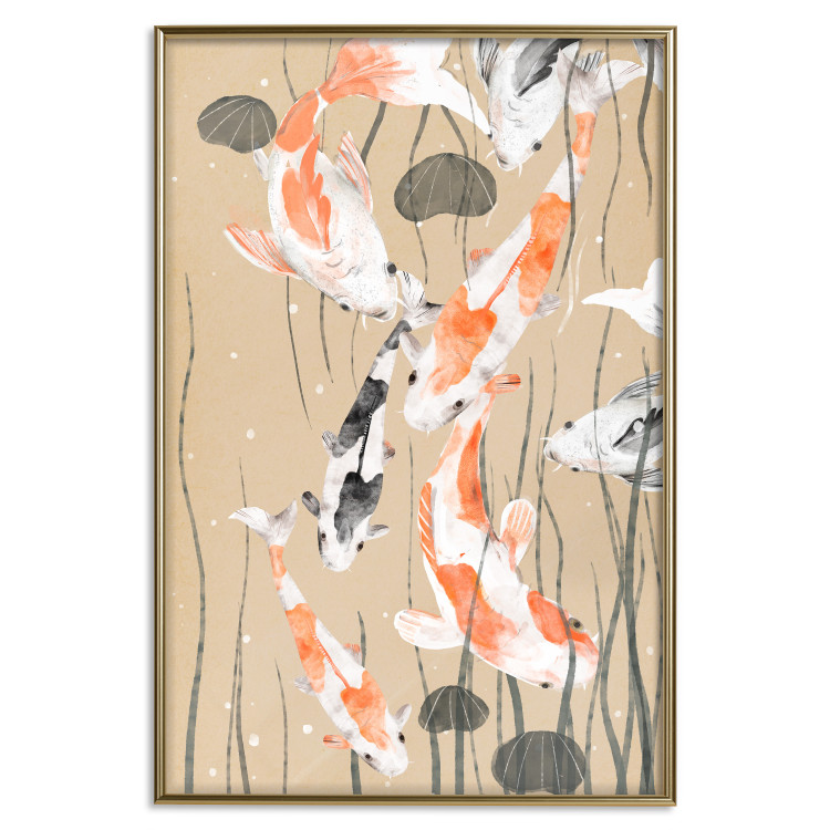 Poster Koi Carps - Floating Painted Japanese Carp Among the Seaweed 145151 additionalImage 18