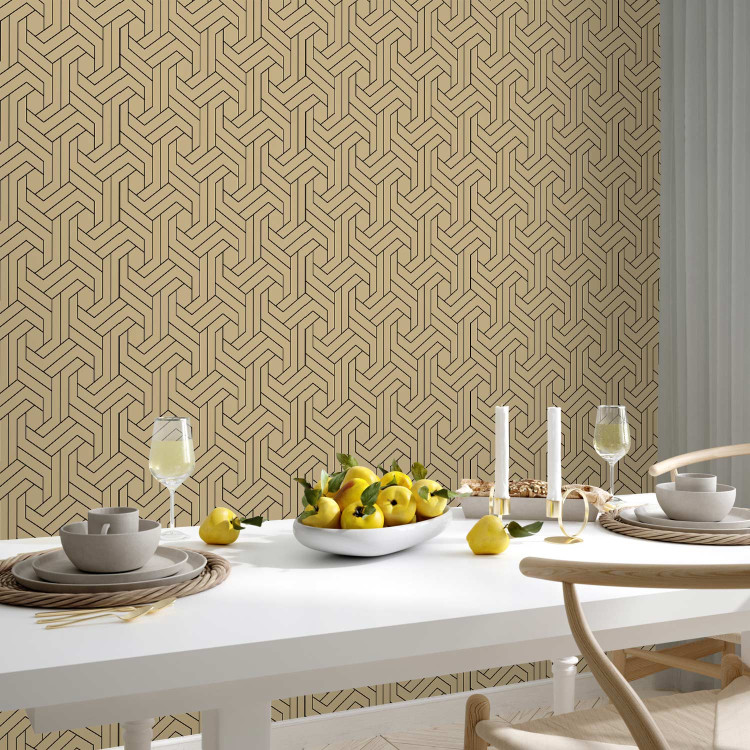 Wallpaper Geometric Motif - Decorative Pattern in Warm Colors of Nature 145751 additionalImage 5