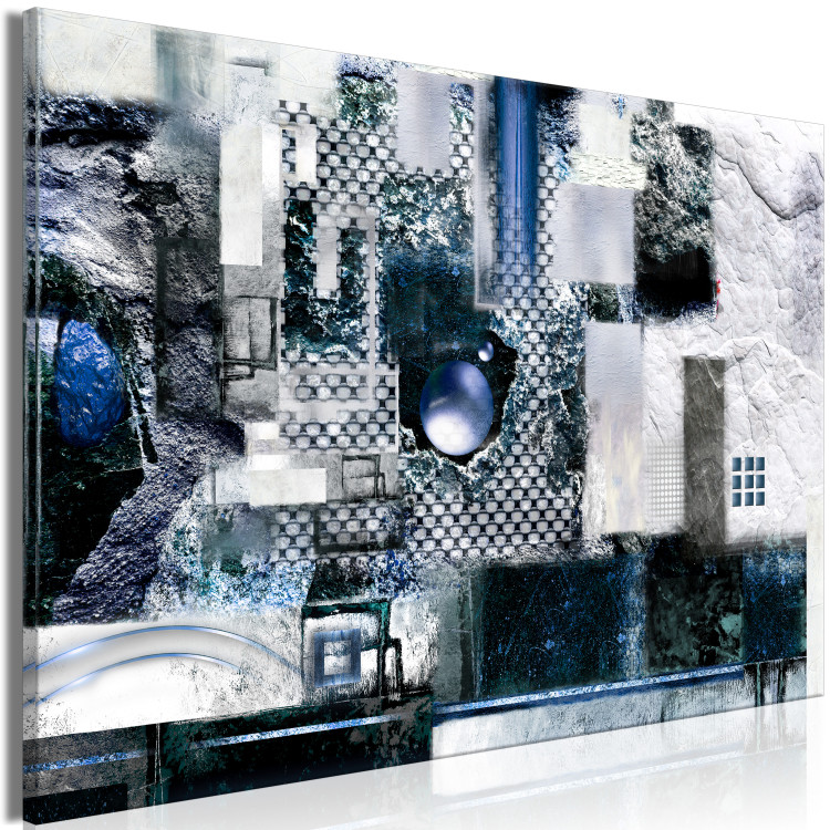 Canvas Art Print Blue Installation (1-piece) wide - modern abstraction 148951 additionalImage 2