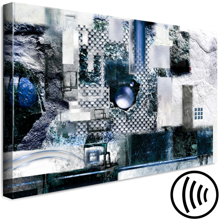 Canvas Art Print Blue Installation (1-piece) wide - modern abstraction 148951 additionalImage 6