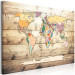 Large canvas print World Map on Wooden Background [Large Format] 150751 additionalThumb 3