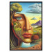 Wall Poster Abstract Face - Portrait of a Woman Against the Background of Mountains and a Small Town 151151 additionalThumb 21