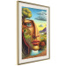 Wall Poster Abstract Face - Portrait of a Woman Against the Background of Mountains and a Small Town 151151 additionalThumb 26