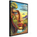 Wall Poster Abstract Face - Portrait of a Woman Against the Background of Mountains and a Small Town 151151 additionalThumb 10