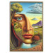 Wall Poster Abstract Face - Portrait of a Woman Against the Background of Mountains and a Small Town 151151 additionalThumb 12