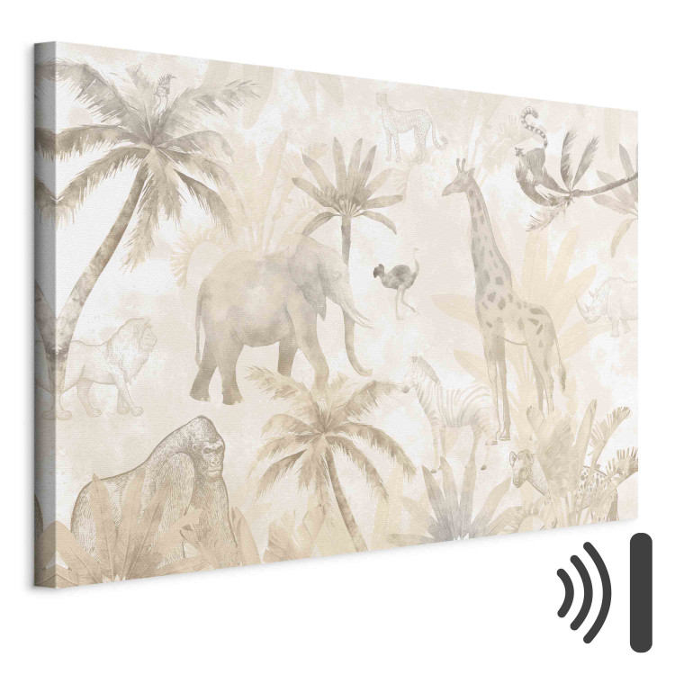 Canvas Print Tropical Safari - Wild Animals in Beige Shades 151251 additionalImage 8