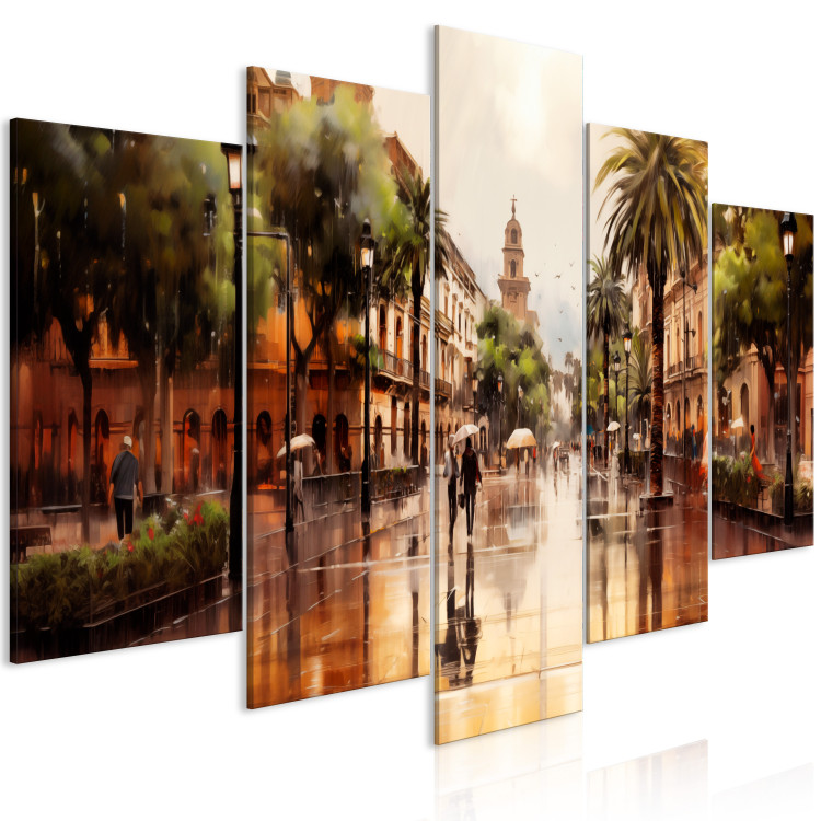 Canvas Art Print Palermo, Sicily - Rainy Days on Italian Streets with Palms 151951 additionalImage 2