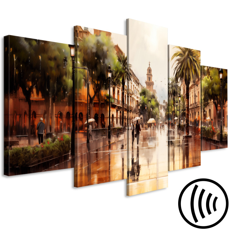 Canvas Art Print Palermo, Sicily - Rainy Days on Italian Streets with Palms 151951 additionalImage 6