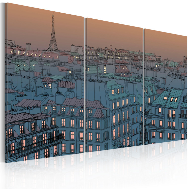 Canvas Print Paris - the city goes to sleep 55651 additionalImage 2