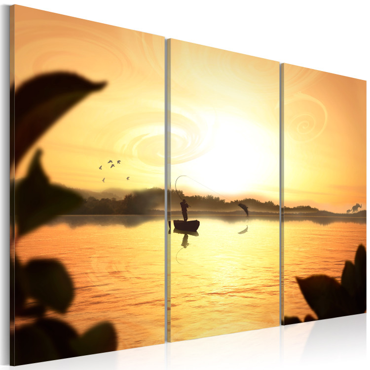 Canvas Print An angler by a lake 58651 additionalImage 2
