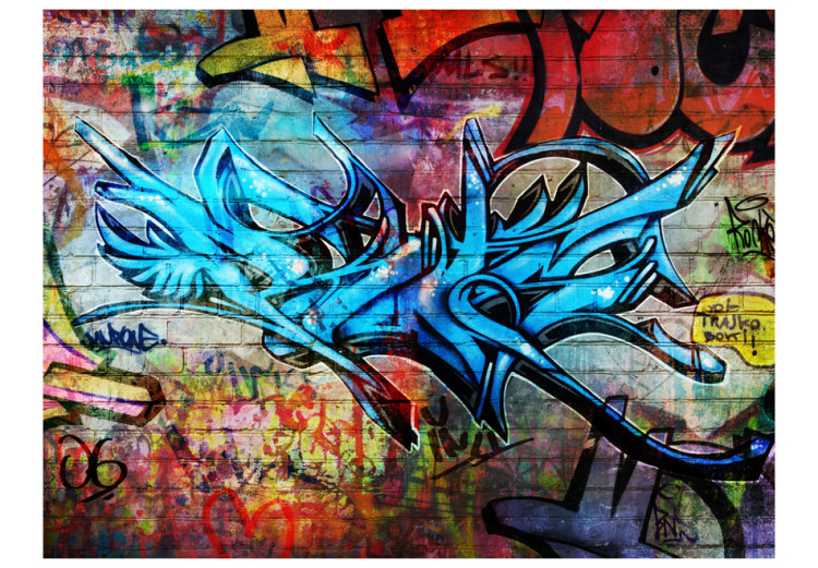 Photo Wallpaper Street Art - Graffiti - Urban Mural with Colourful Inscriptions and Patterns 60551 additionalImage 1