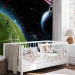 Wall Mural Cosmic Match - Soccer player playing on the field kicking the ball into space 61151 additionalThumb 6