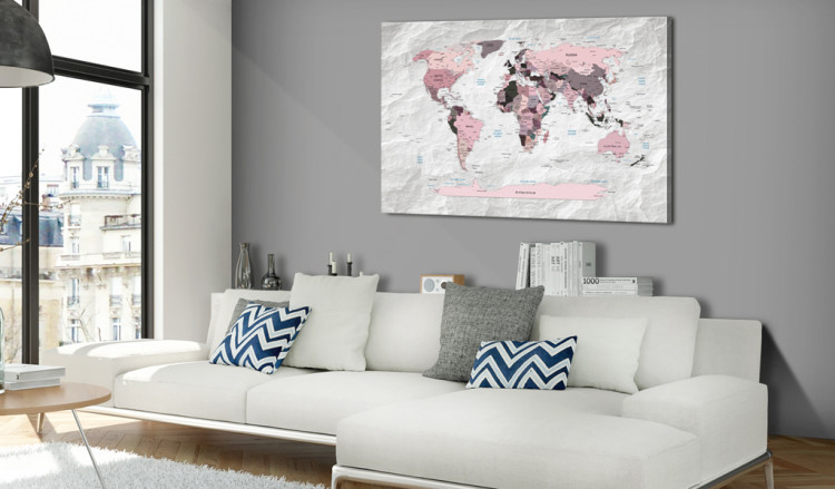 Decorative Pinboard Pink Continents [Cork Map] 92251 additionalImage 3