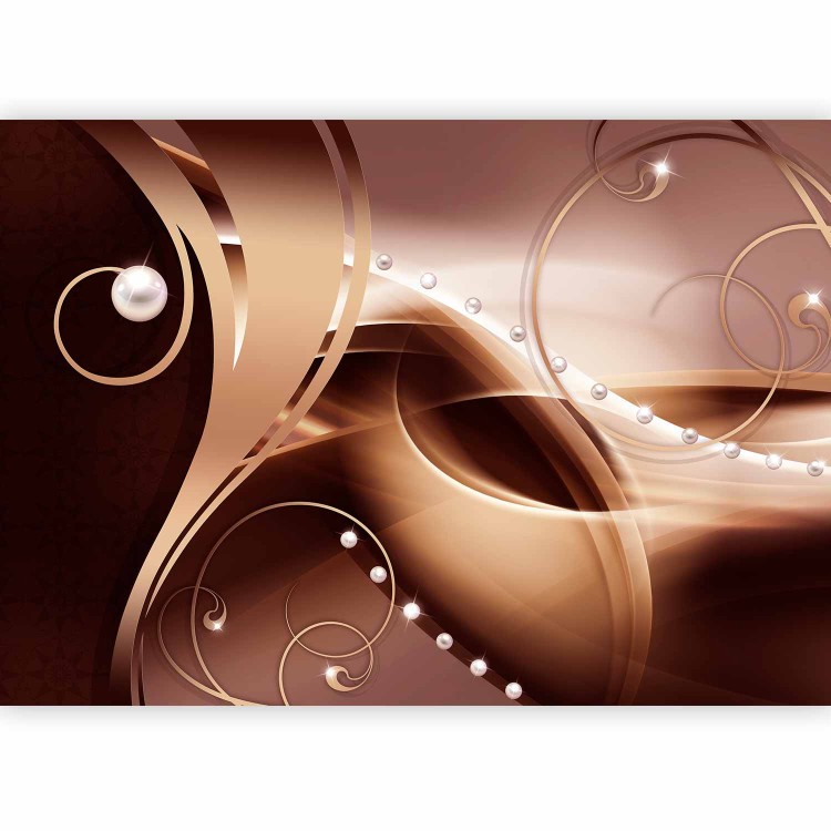 Wall Mural Copper skies - abstract with brown ornaments and pearls 96851 additionalImage 1