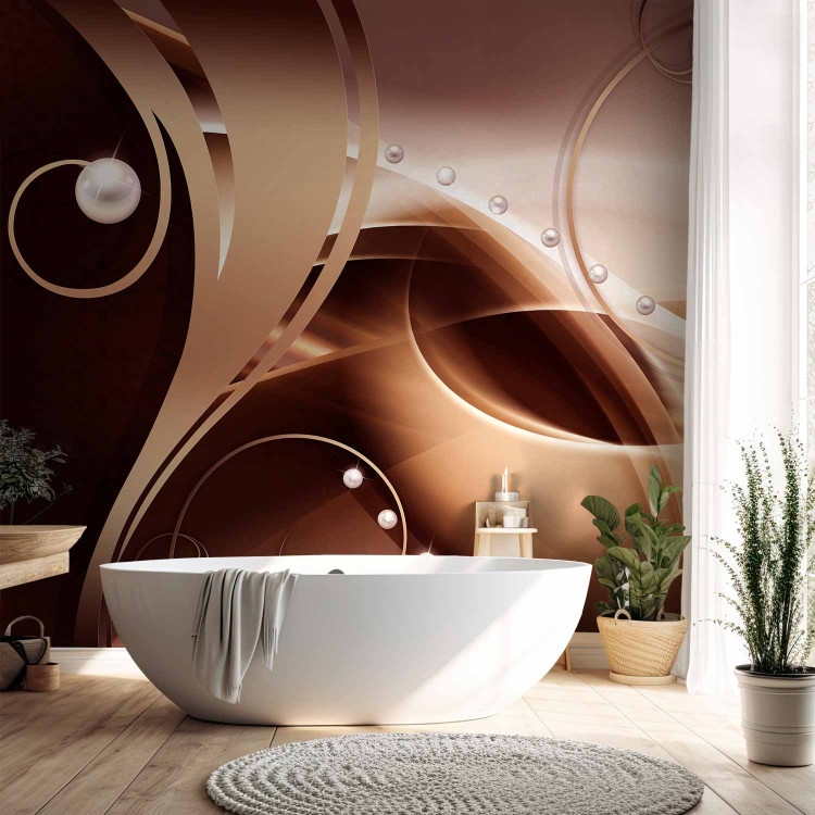 Wall Mural Copper skies - abstract with brown ornaments and pearls 96851 additionalImage 8