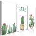 Canvas Art Print Three Cacti - Simplified, cheerful graphics of green plants 108561 additionalThumb 2