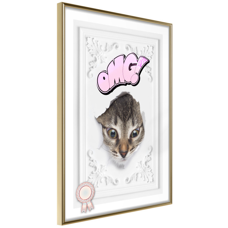 Poster OMG! - Playful composition with a cat and English text on a white background 114361 additionalImage 9