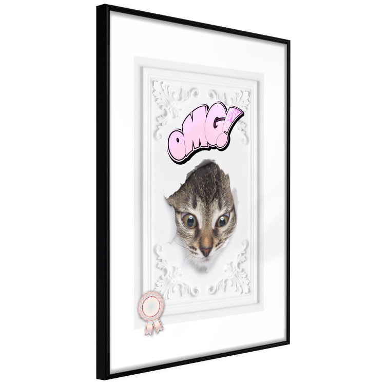 Poster OMG! - Playful composition with a cat and English text on a white background 114361 additionalImage 11