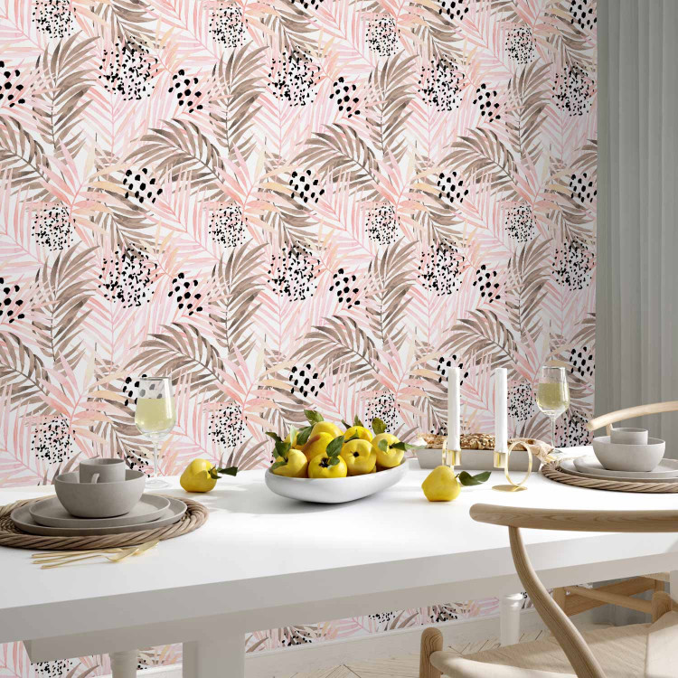 Modern Wallpaper Pink Palm Leaves 114661 additionalImage 9