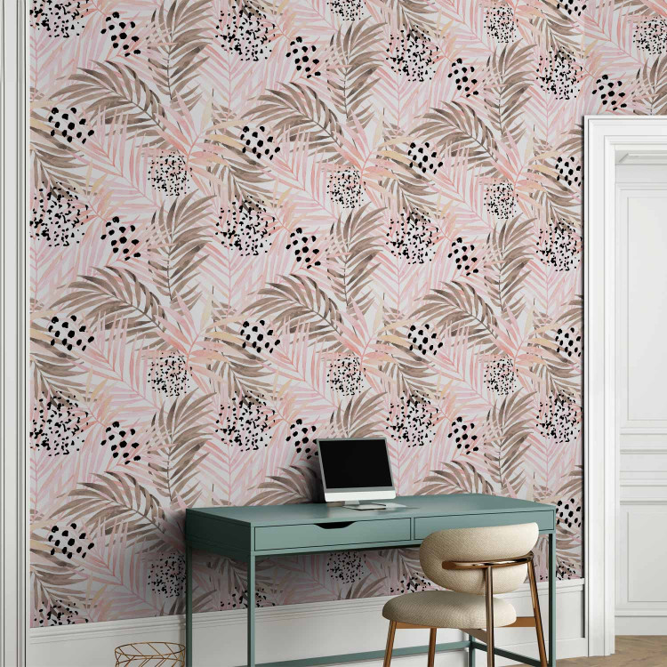 Modern Wallpaper Pink Palm Leaves 114661 additionalImage 5