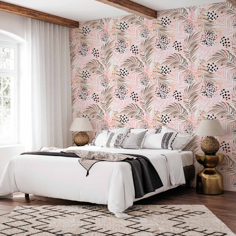Modern Wallpaper Pink Palm Leaves 114661 additionalImage 4