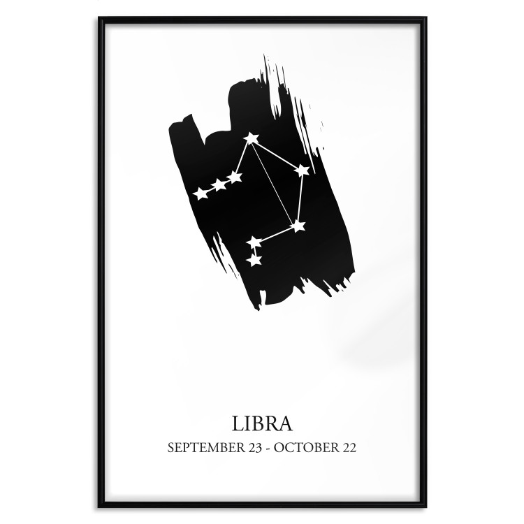 Poster Zodiac signs: Libra - black and white composition with stars and texts 114861 additionalImage 18