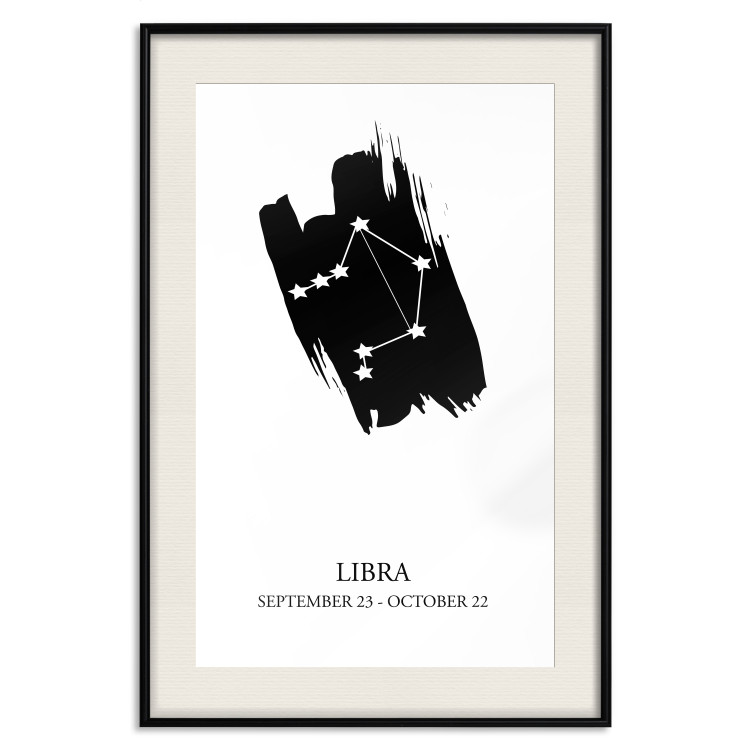 Poster Zodiac signs: Libra - black and white composition with stars and texts 114861 additionalImage 18