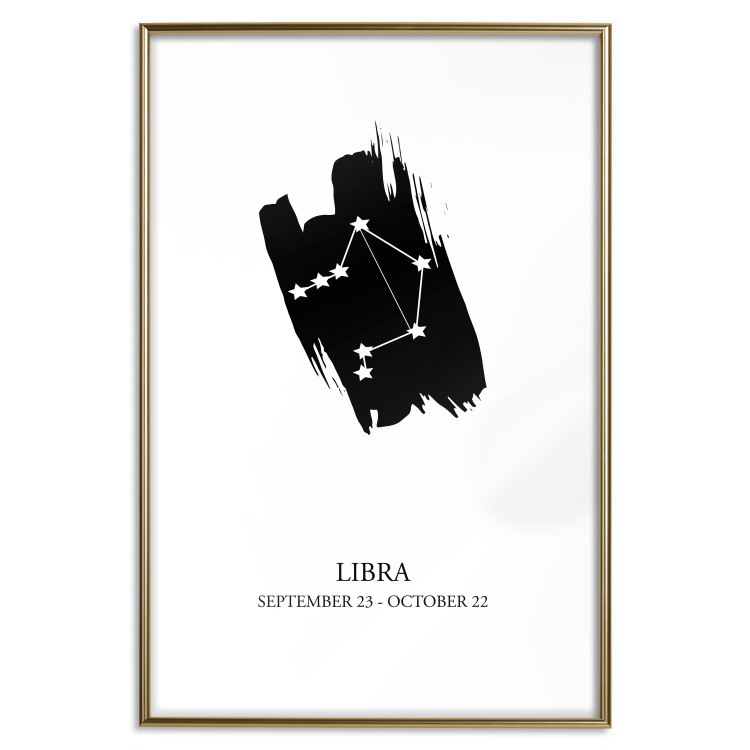 Poster Zodiac signs: Libra - black and white composition with stars and texts 114861 additionalImage 16
