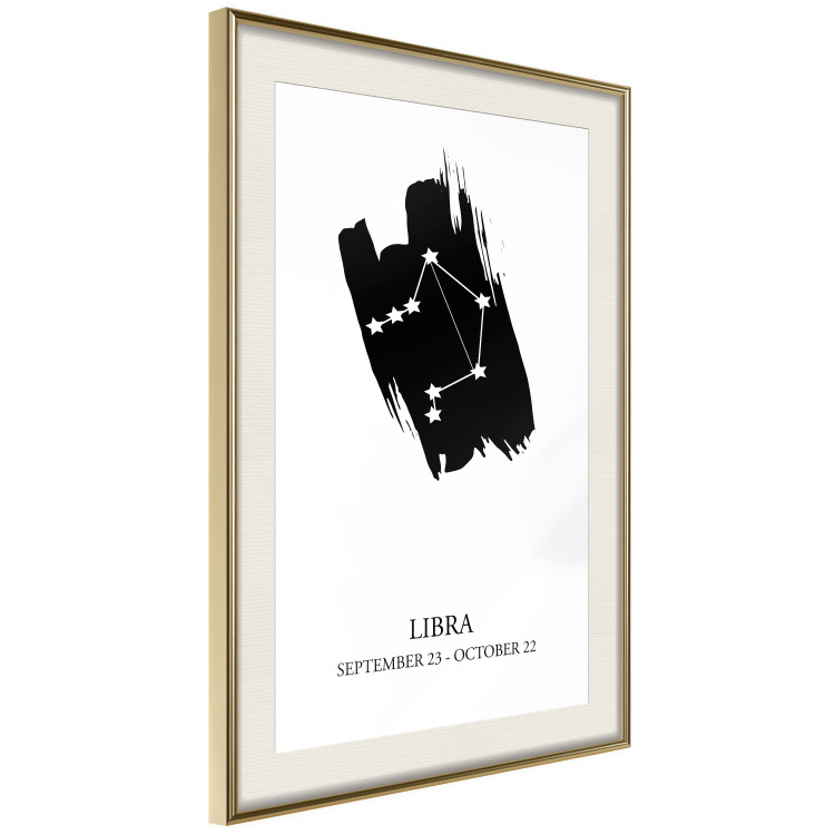 Poster Zodiac signs: Libra - black and white composition with stars and texts 114861 additionalImage 2