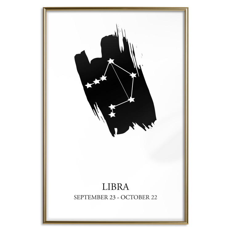 Poster Zodiac signs: Libra - black and white composition with stars and texts 114861 additionalImage 20