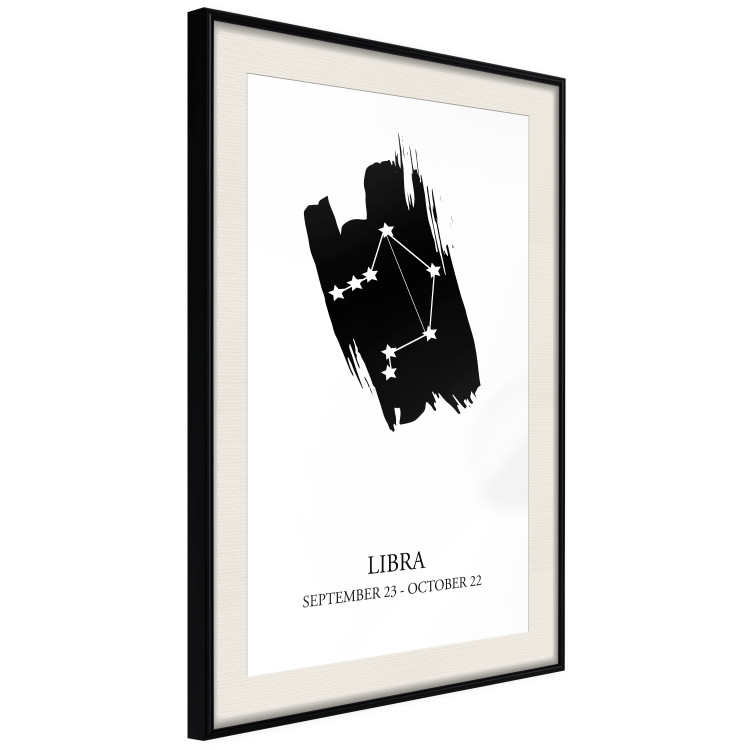 Poster Zodiac signs: Libra - black and white composition with stars and texts 114861 additionalImage 3
