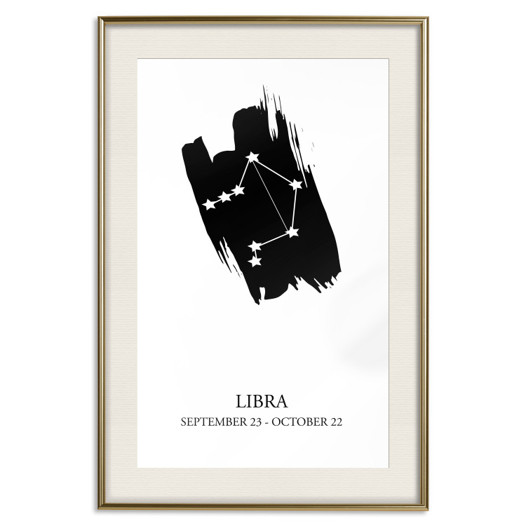 Poster Zodiac signs: Libra - black and white composition with stars and texts 114861 additionalImage 19