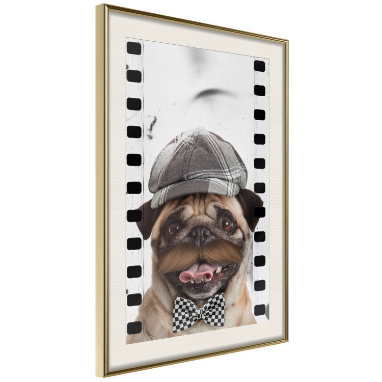 Wall Poster Pug in a Hat - funny fantasy with a mustached dog with a black and white bowtie 116361 additionalImage 2