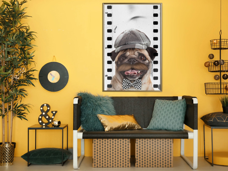 Wall Poster Pug in a Hat - funny fantasy with a mustached dog with a black and white bowtie 116361 additionalImage 7