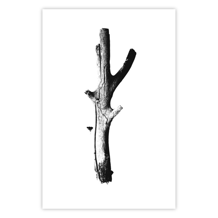 Wall Poster Stick - black and white simple composition with a cut dried tree 116661
