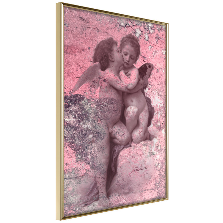 Poster Crimson Kiss - religious composition with two angels and a pink background 118261 additionalImage 12
