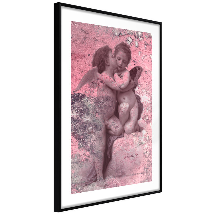 Poster Crimson Kiss - religious composition with two angels and a pink background 118261 additionalImage 11