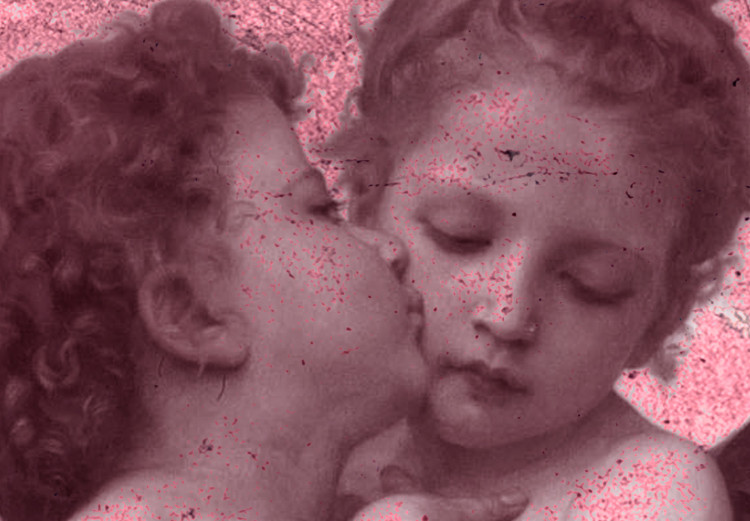 Poster Crimson Kiss - religious composition with two angels and a pink background 118261 additionalImage 9