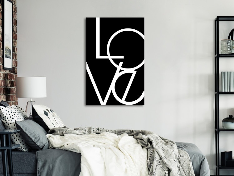 Canvas Art Print Black and White: Love (1 Part) Vertical 119161 additionalImage 3